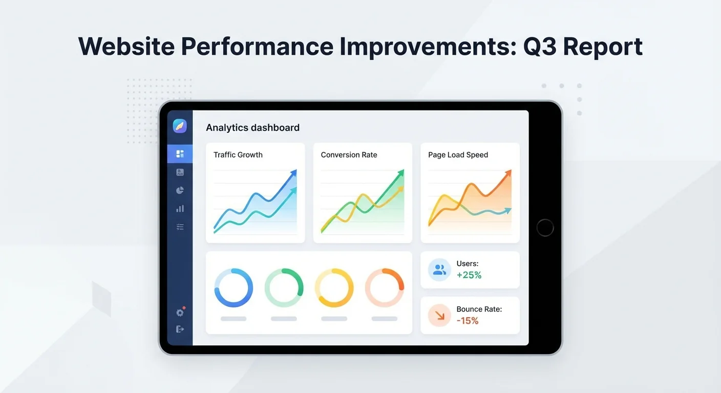 Analytics dashboard showing website performance improvements
