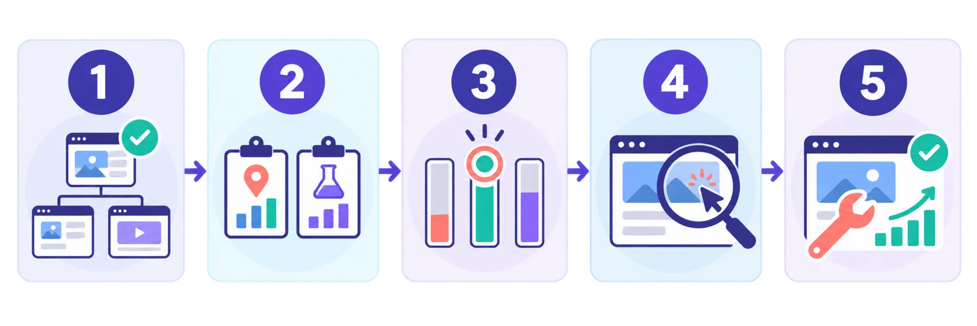 Step-by-step infographic: A step-by-step Core Web Vitals repair process