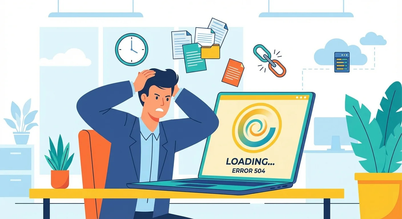 Person frustrated with slow loading website