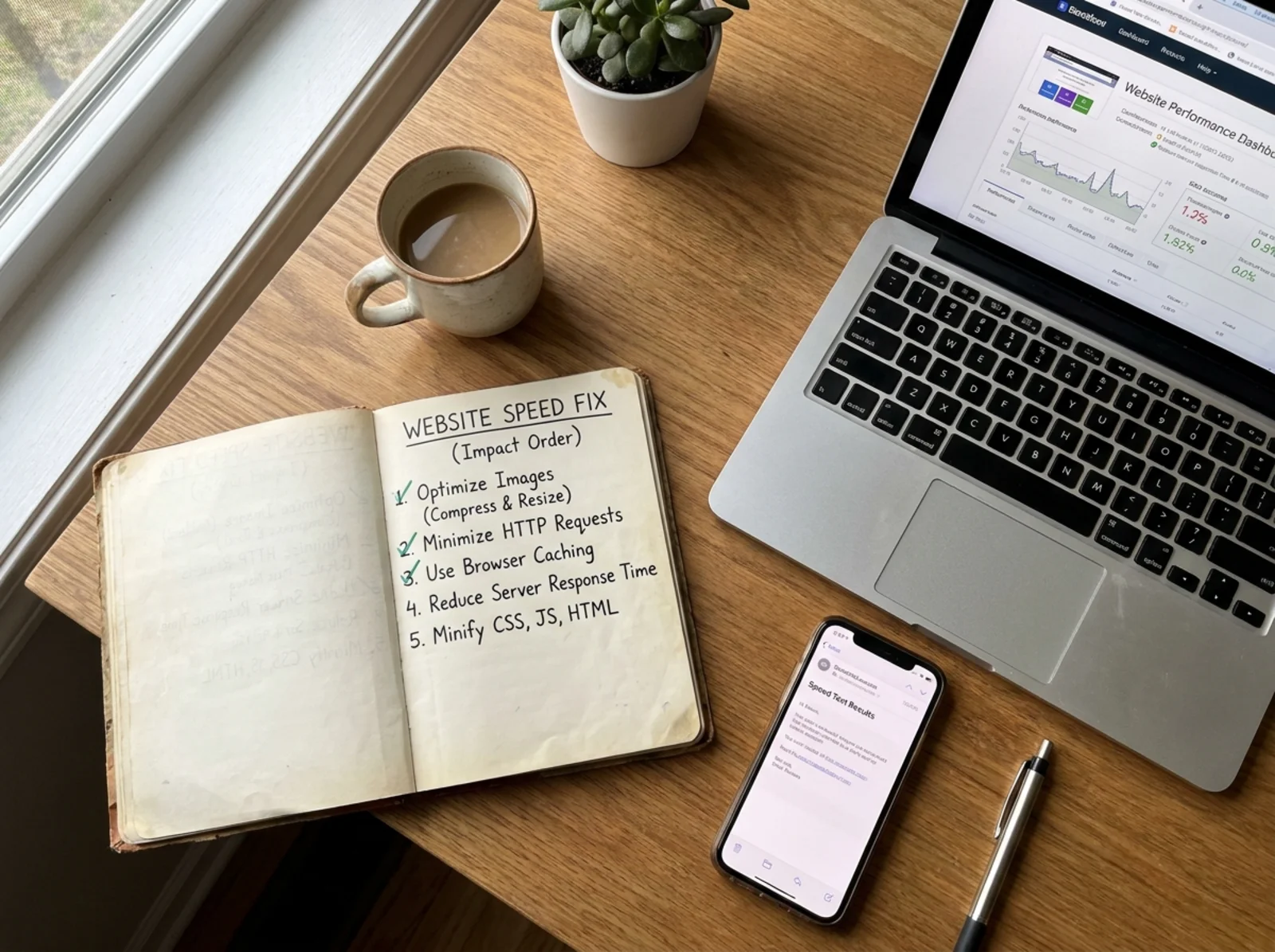 Website speed fix checklist ordered by impact