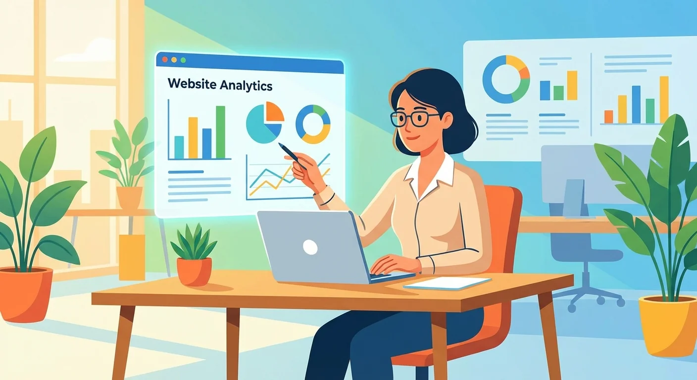 Person reviewing website analytics on a laptop screen