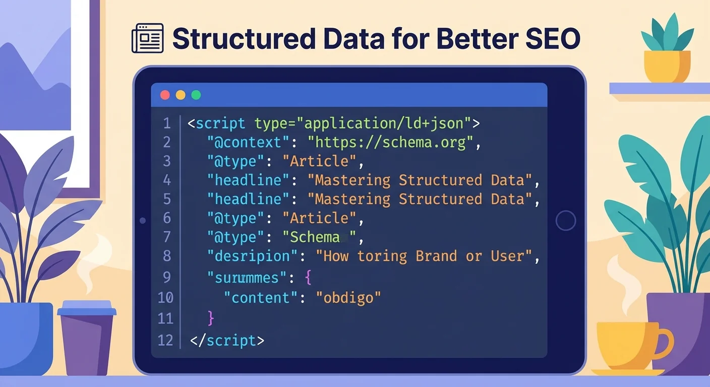 Code editor showing structured data markup
