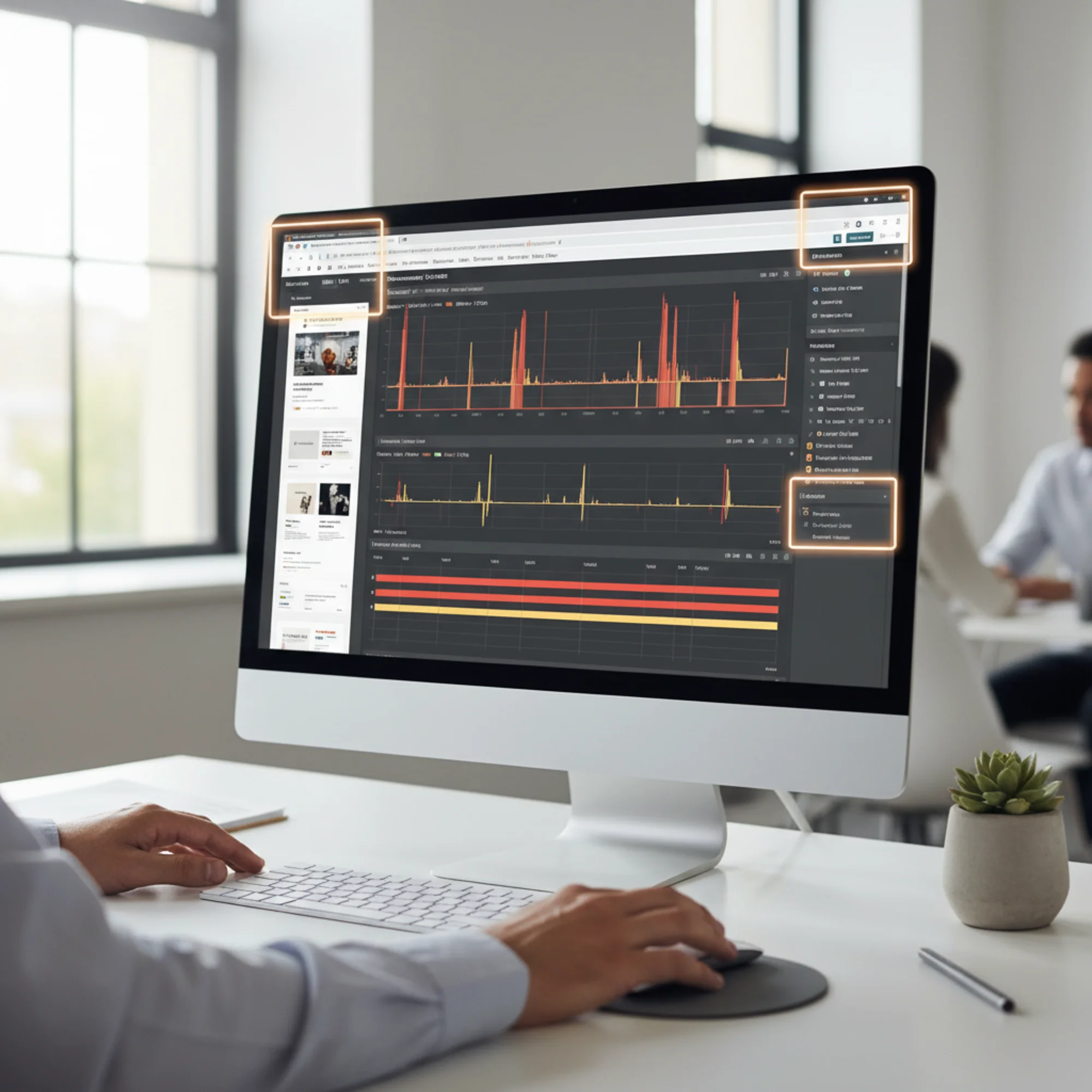 Browser developer tools showing a slow-loading page with performance metrics highlighted