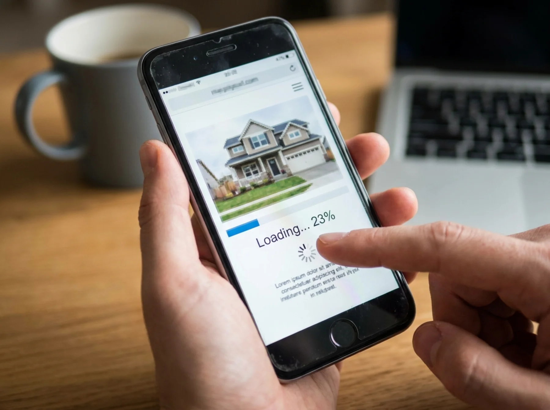 Slow-loading real estate website on a smartphone